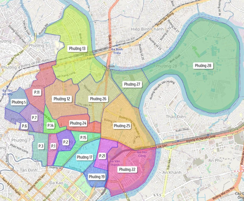 covered by District 1 and the river, Binh Thanh district still holds its ancient land