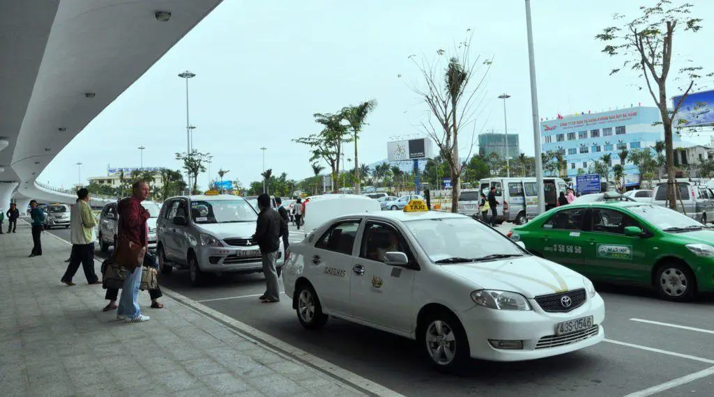 Taxi right at Da Nang international airport gate