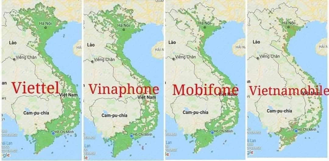 Phone provider coverage in Vietnam