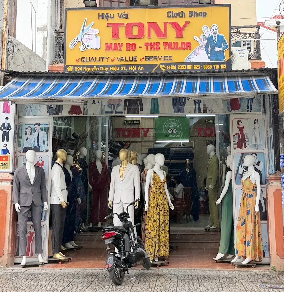 Tony tailor signboard in Hoi An Vietnam