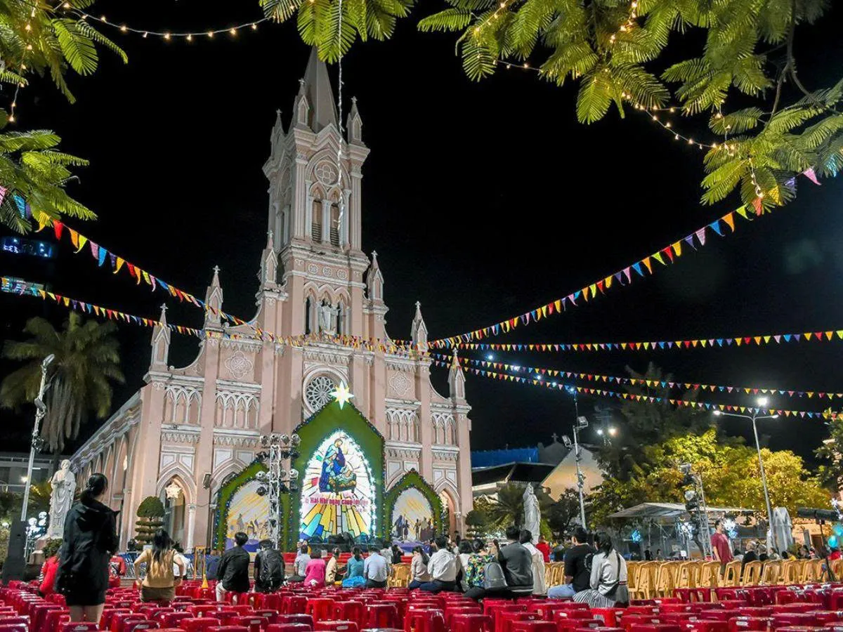 danang cathedral rooster church christmas in vietnam