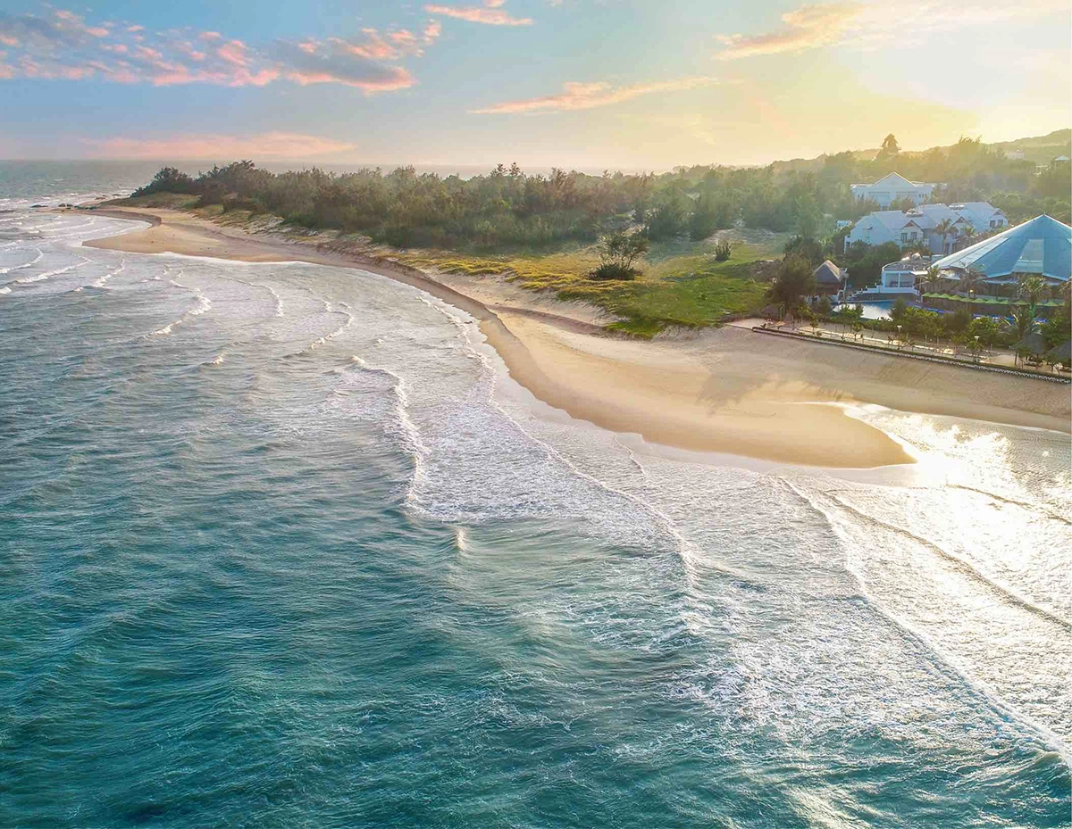 Quiet Ho Tram beach about 3 hours from Ho Chi Minh City
