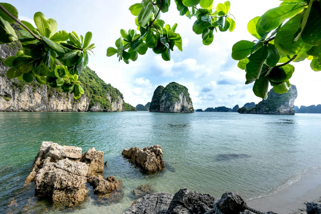limestone islands and beaches near Hanoi