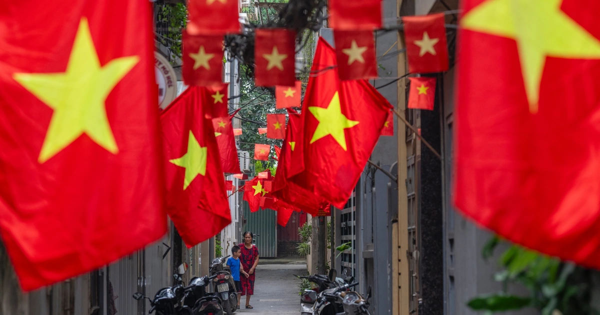 Red flags fly in Vietnam on Vietnam's National Day