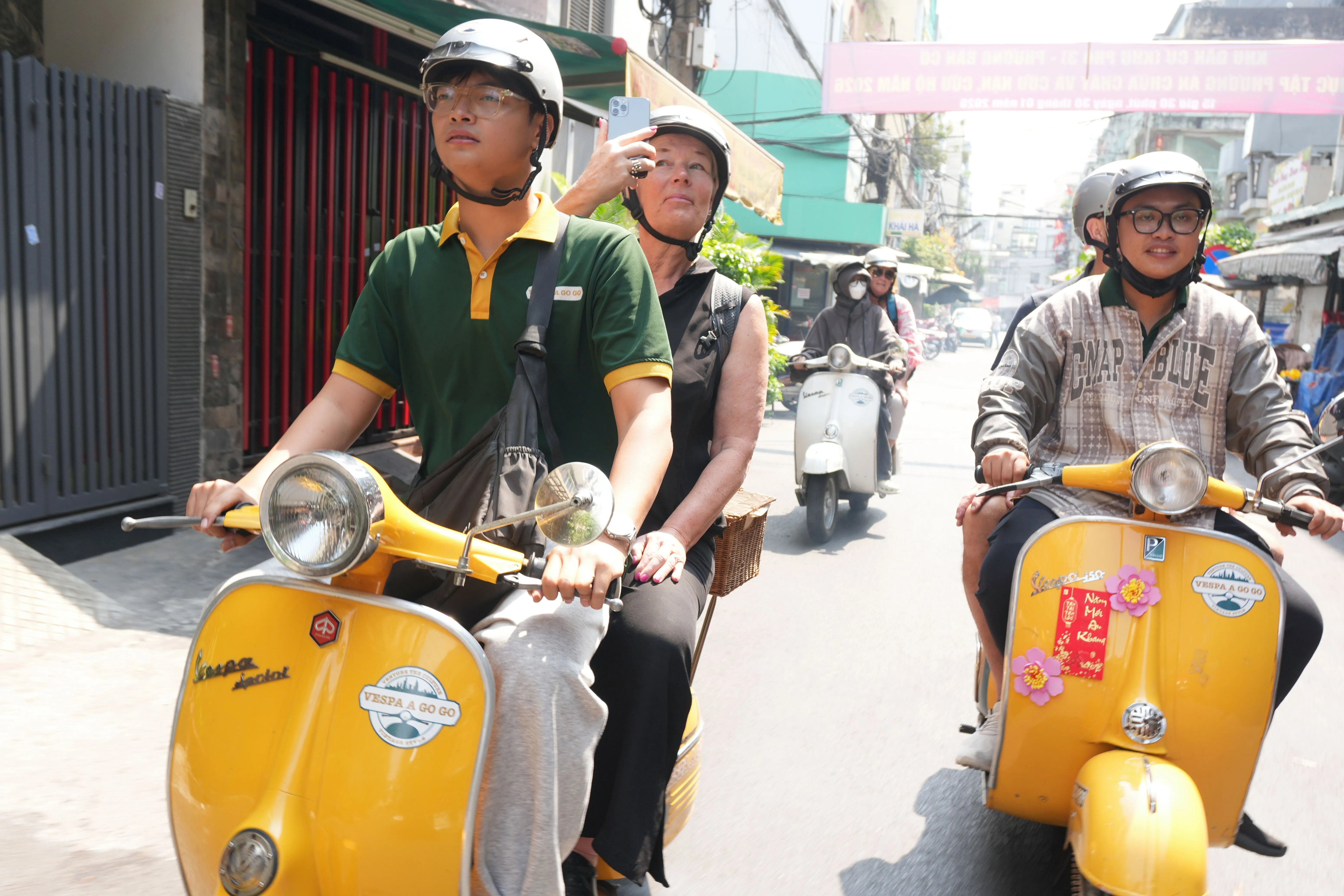 riding with Vespa A Go Go is fun and safe