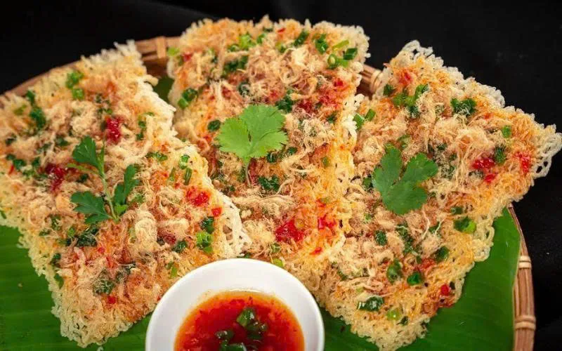 Scorched Rice with Pork Floss Vietnamese Snack
