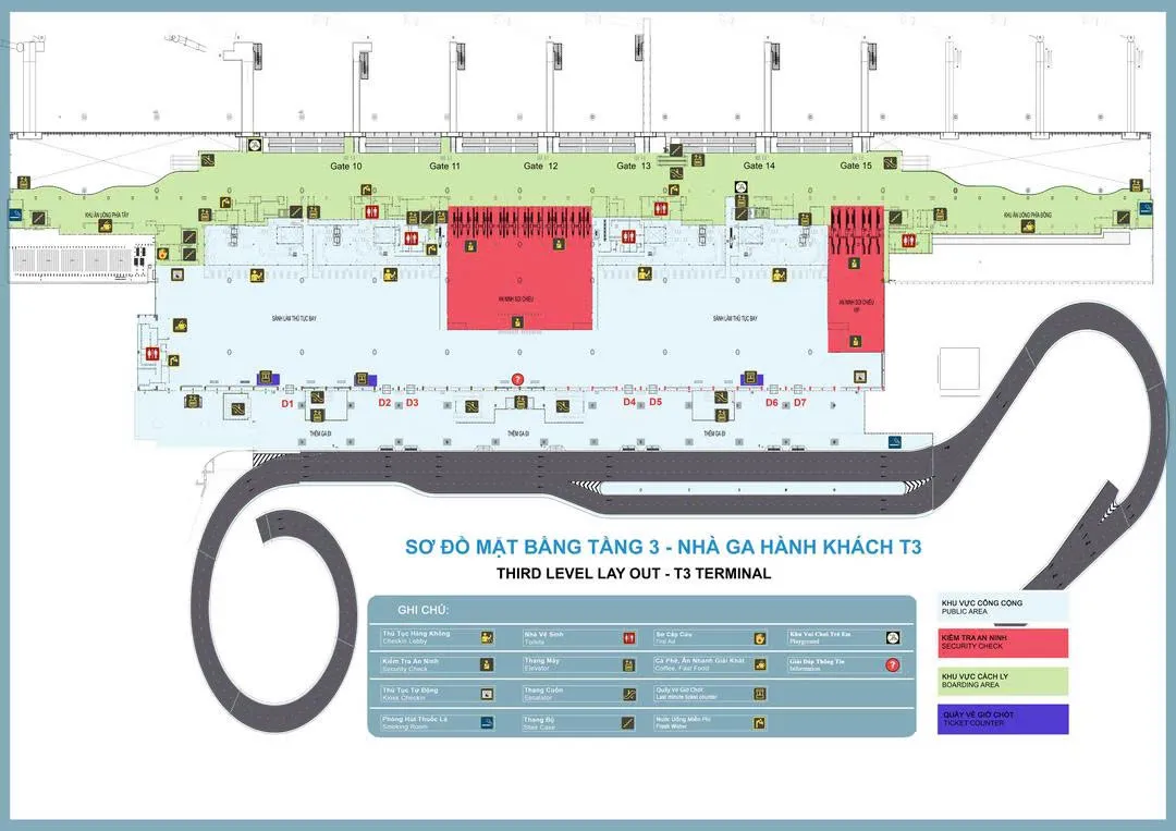third level lay out t3 terminal