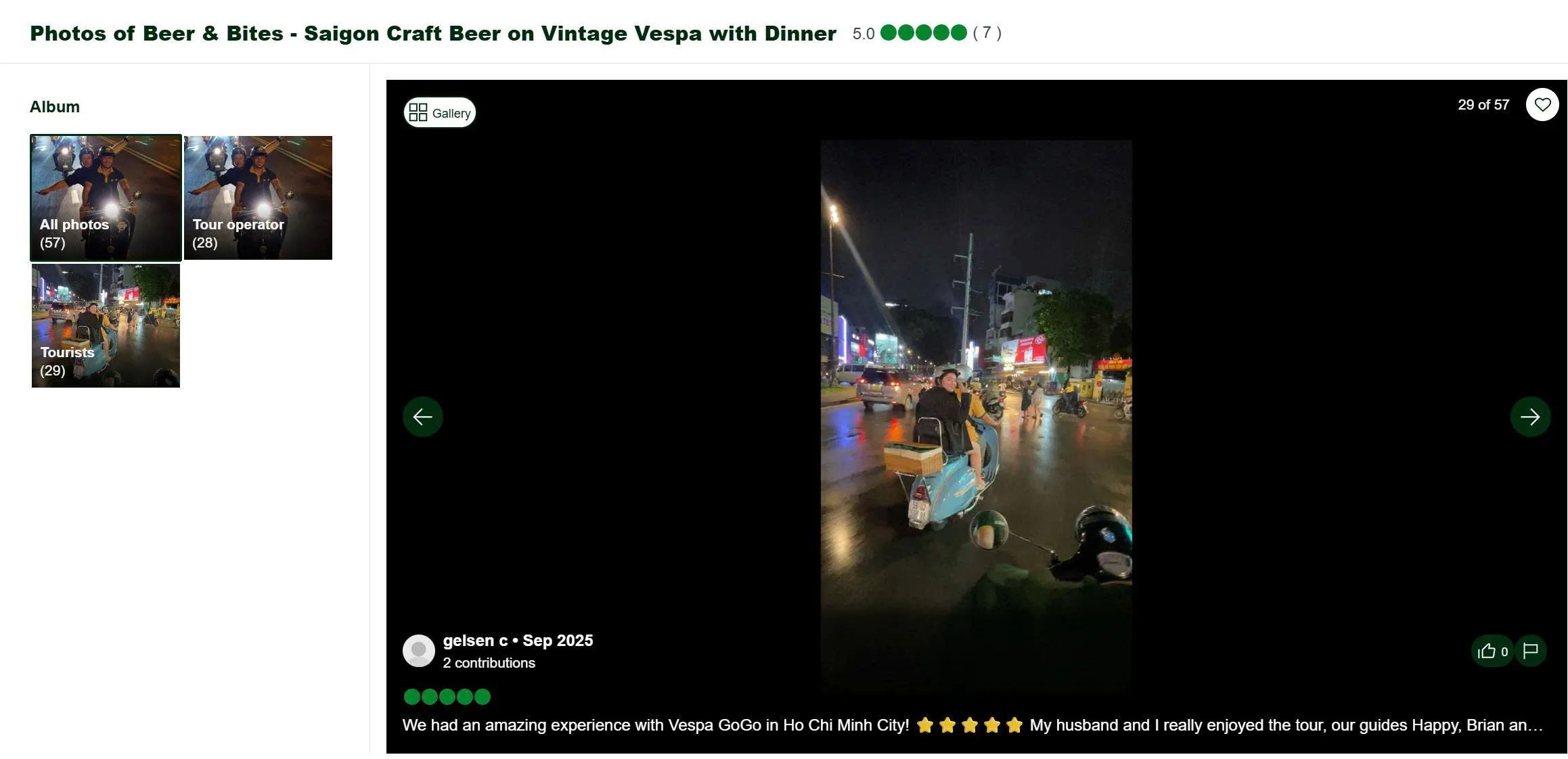 Guest review about Vespa A Go Go ịn Tripadvisor
