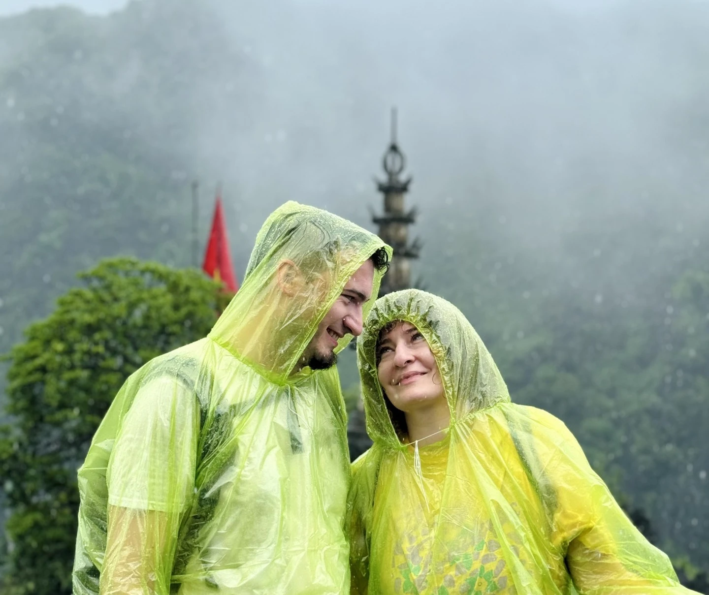 Visitors enjoy in Vietnam raining season