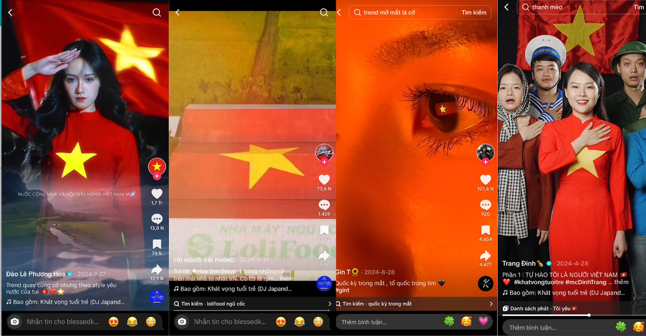 Young people show patriotism on Tiktok